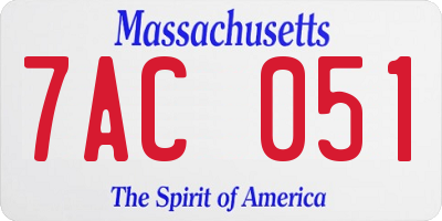 MA license plate 7AC051