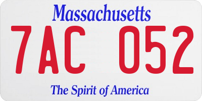 MA license plate 7AC052