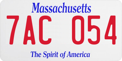 MA license plate 7AC054