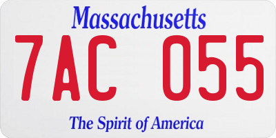 MA license plate 7AC055