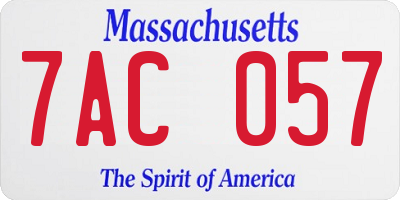 MA license plate 7AC057