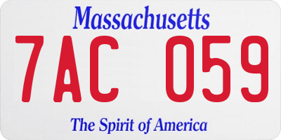 MA license plate 7AC059