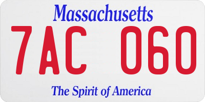 MA license plate 7AC060