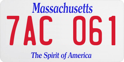 MA license plate 7AC061