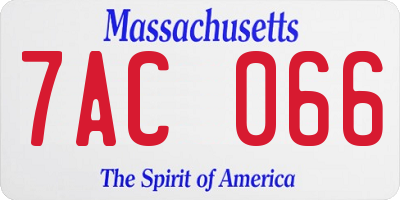 MA license plate 7AC066