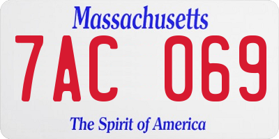 MA license plate 7AC069