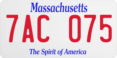 MA license plate 7AC075