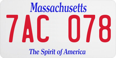 MA license plate 7AC078