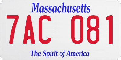 MA license plate 7AC081