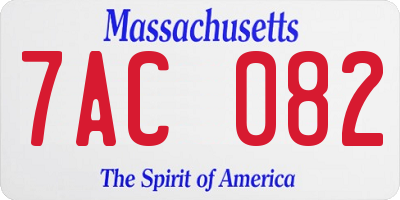 MA license plate 7AC082