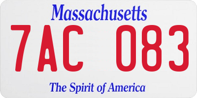 MA license plate 7AC083