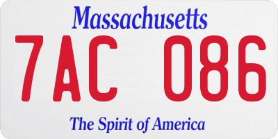 MA license plate 7AC086