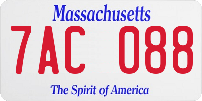 MA license plate 7AC088