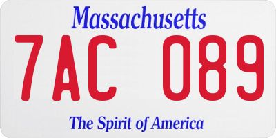 MA license plate 7AC089
