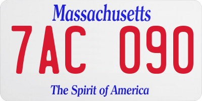 MA license plate 7AC090