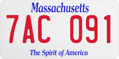 MA license plate 7AC091