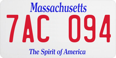 MA license plate 7AC094