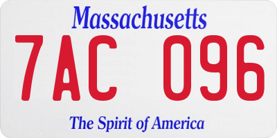 MA license plate 7AC096