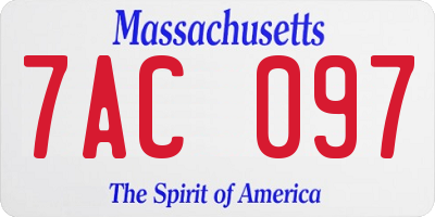 MA license plate 7AC097