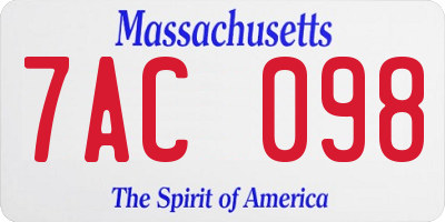 MA license plate 7AC098