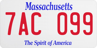 MA license plate 7AC099