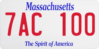 MA license plate 7AC100