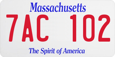 MA license plate 7AC102