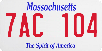 MA license plate 7AC104