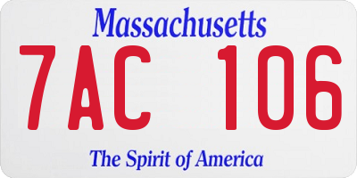 MA license plate 7AC106
