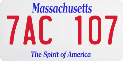 MA license plate 7AC107