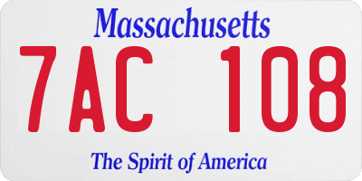 MA license plate 7AC108