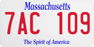 MA license plate 7AC109