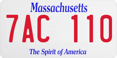 MA license plate 7AC110