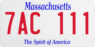 MA license plate 7AC111