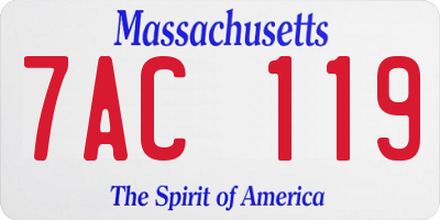 MA license plate 7AC119
