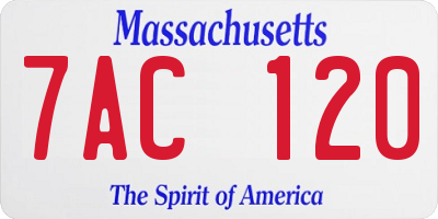 MA license plate 7AC120