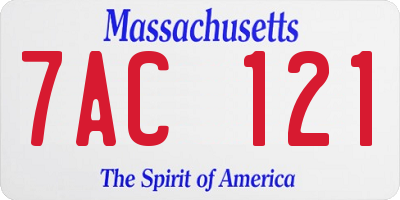 MA license plate 7AC121