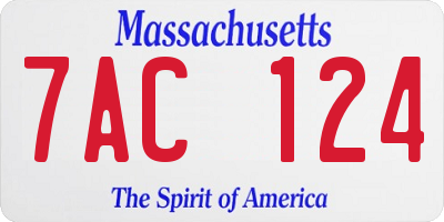 MA license plate 7AC124