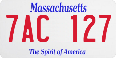MA license plate 7AC127