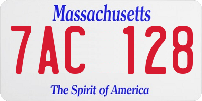 MA license plate 7AC128