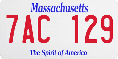 MA license plate 7AC129