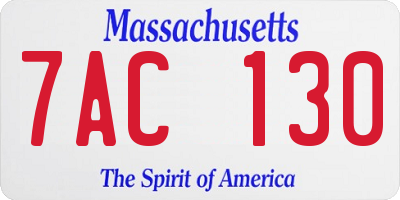 MA license plate 7AC130