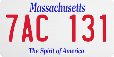 MA license plate 7AC131