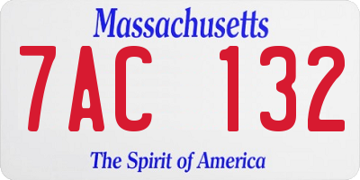 MA license plate 7AC132
