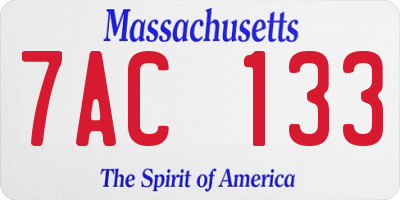 MA license plate 7AC133