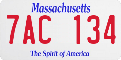 MA license plate 7AC134