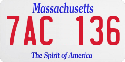 MA license plate 7AC136