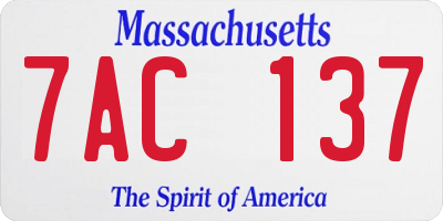 MA license plate 7AC137