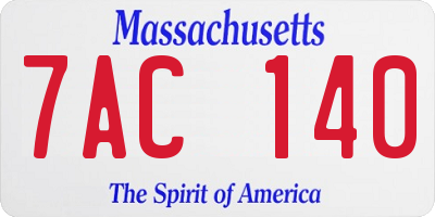 MA license plate 7AC140
