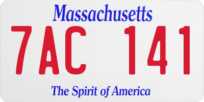 MA license plate 7AC141